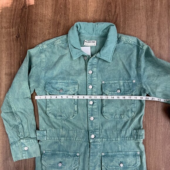 NEW Free People / We The Free / Geronimo Jean Jumpsuit Coverall Teal Green Sz M - Picture 8 of 16